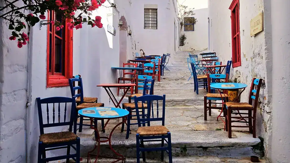 Chora of Amorgos — whitewashed alleys and bougainvillea