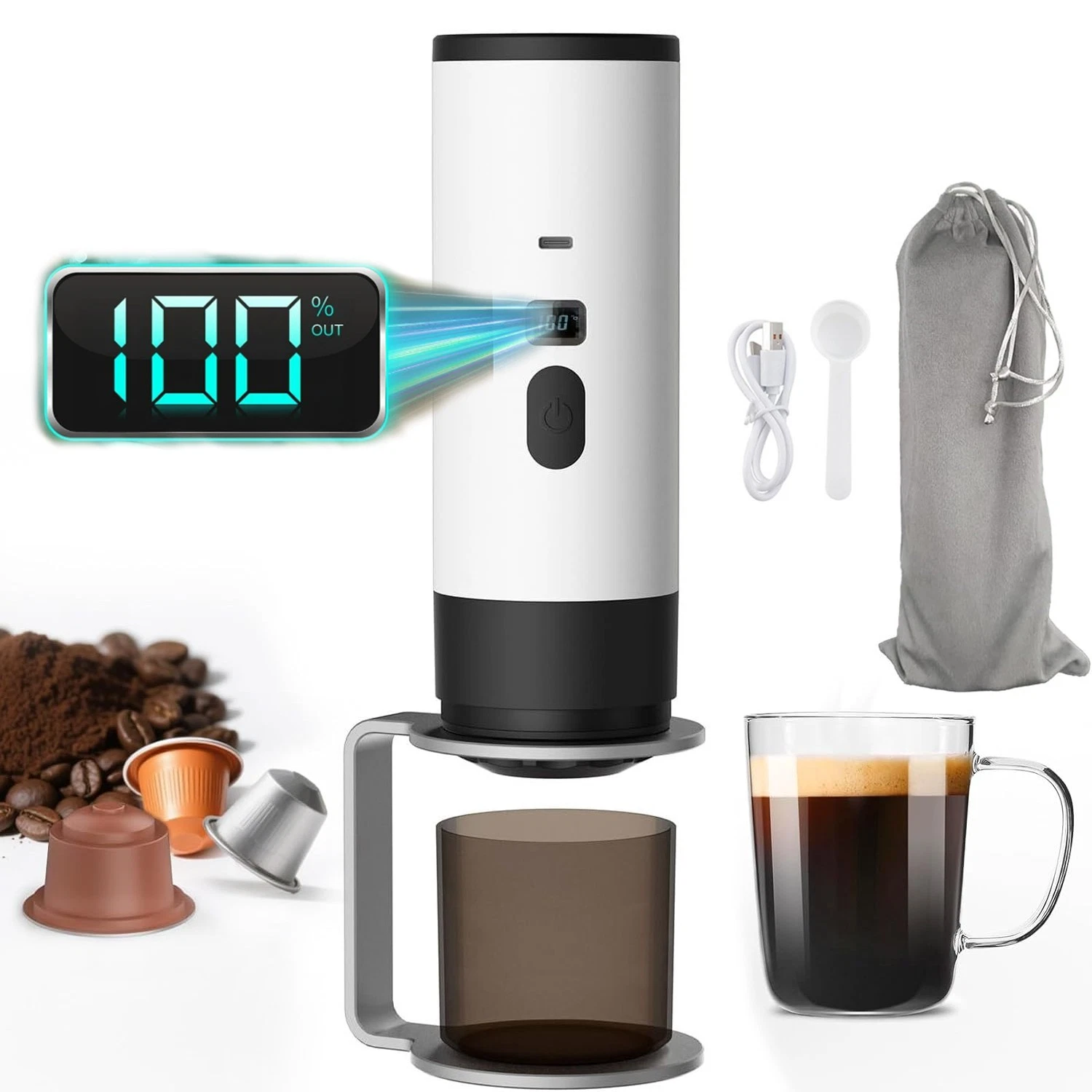 Portable espresso coffee maker