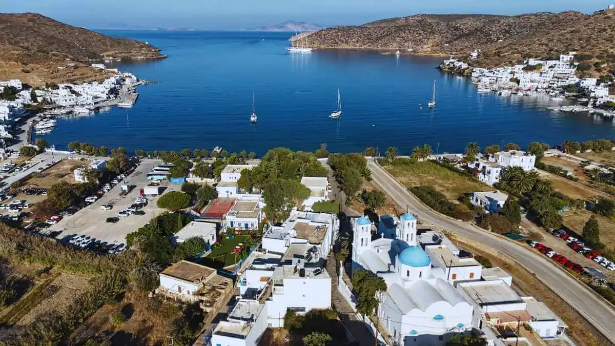 Katapola Amorgos – panoramic harbor view