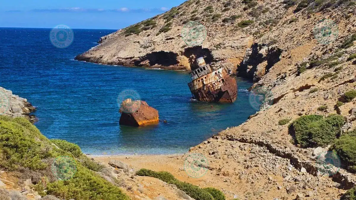 Olympia shipwreck near Kalotaritissa, Amorgos