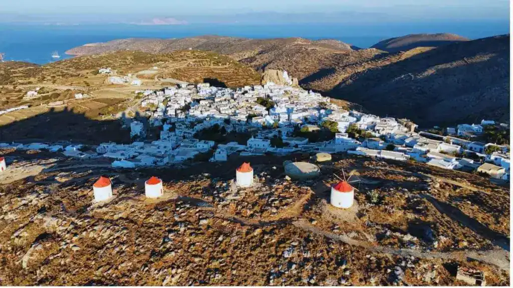 Windmills of Lagada, Amorgos, sunset viewpoint